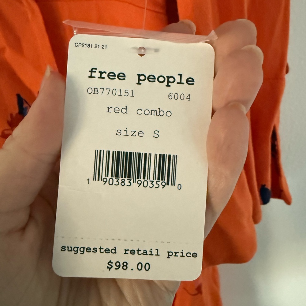 Free People Orange Floral Wrap Mini Dress - Picture 5 of 6